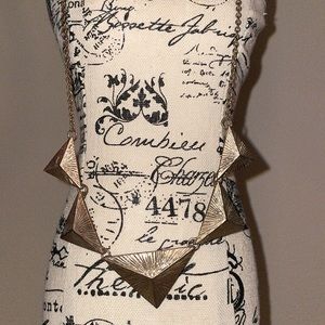 Statement necklace, measures approx. 18” with adjustable loops